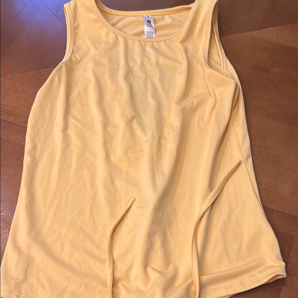 Lululemon Athletica Yellow Fitted Cut Out Tank Top